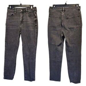 PacSun High Rise Mom Jeans Women's Size 26 Crop Charcoal Wash Cotton Denim Gray